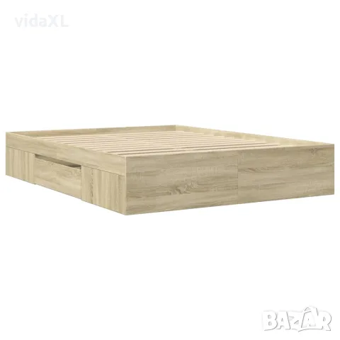 vidaXL Рамка за легло без матрак сонома дъб 160x200 см инженерно дърво, снимка 7 - Спални и легла - 56146900