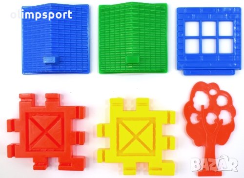 Конструктор къщички 500 г ел. в плик. Комплектът съдържа цветни елементи - стени, покриви, врати, снимка 2 - Конструктори - 31039595