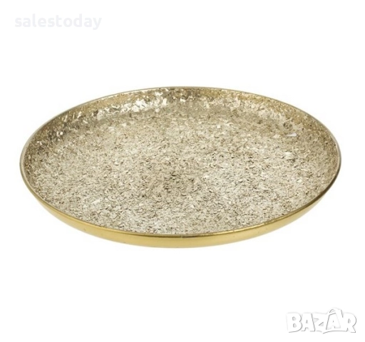 Поднос метален, Декоративно плато, шампанско, Ø30см