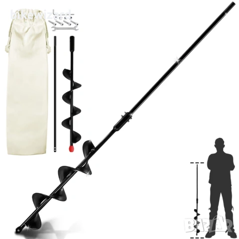 Свредло за градински шнек, сменяемо спираловидно, 7.5x85 см за шестостен 3/8 инча НОВО