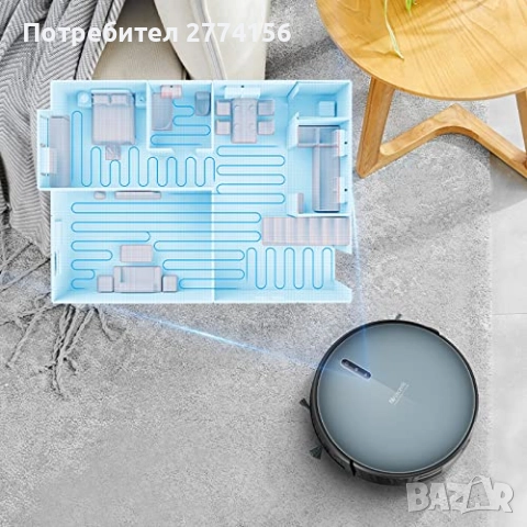 Робот прахосмукачка Proscenic 830P – Сухо и мокро почистване, Wi-Fi, Alexa, до 120 мин. работа, снимка 3 - Прахосмукачки - 51509784