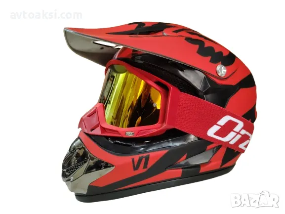 Каска Крос/Атв/Мотор FOX с Очила -1047, снимка 2 - Аксесоари и консумативи - 50419748