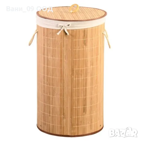 Кръгъл бамбуков кош за пране , снимка 2 - Други стоки за дома - 47833842