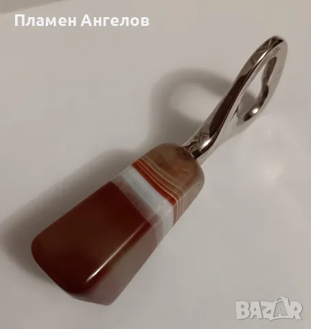 Отварачка за бутилки - Полиран ахат 10×4×2.2см., снимка 3 - Аксесоари за кухня - 56048510