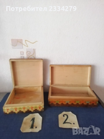 Стари дървени кутии и солница и маска, снимка 3 - Антикварни и старинни предмети - 53066301