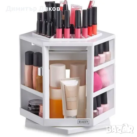 Козметичен органайзер, въртящ се на 360 градуса, капацитет до 70 продукта HZH8, снимка 2 - Други - 48096968