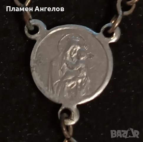 Рядка антикварна броеница /розарий "Броеница на сълзите" - млечно пресован стъкло. , снимка 8 - Антикварни и старинни предмети - 56187151