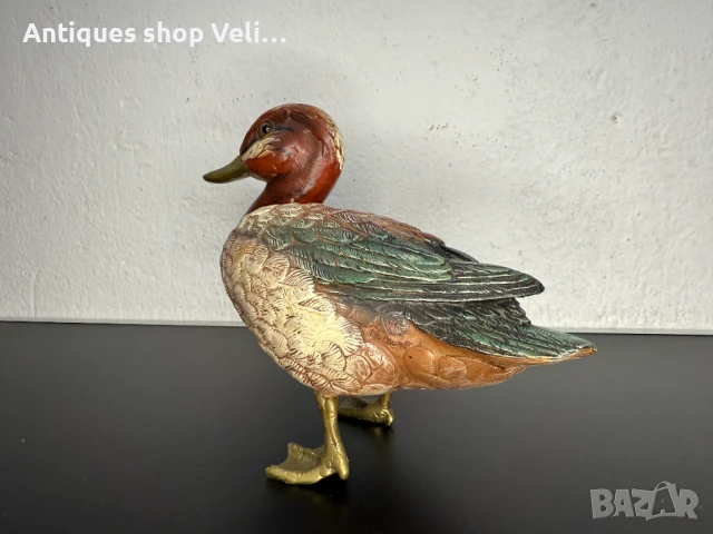 Колекционерска италианска статуетка патица Elli Malevolti №7240 , снимка 7 - Антикварни и старинни предмети - 51095210