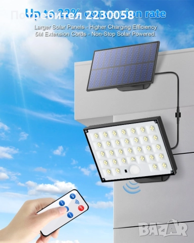 LED прожектори за къща/двор/градина (соларни и на 230 V), снимка 3 - Прожектори - 51553068