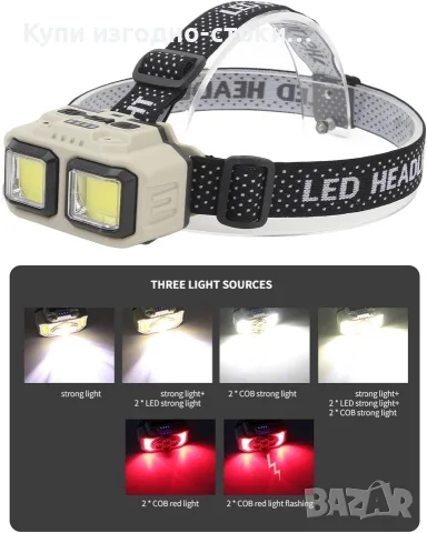 LED челник HX-816 със сензор и USB зареждане