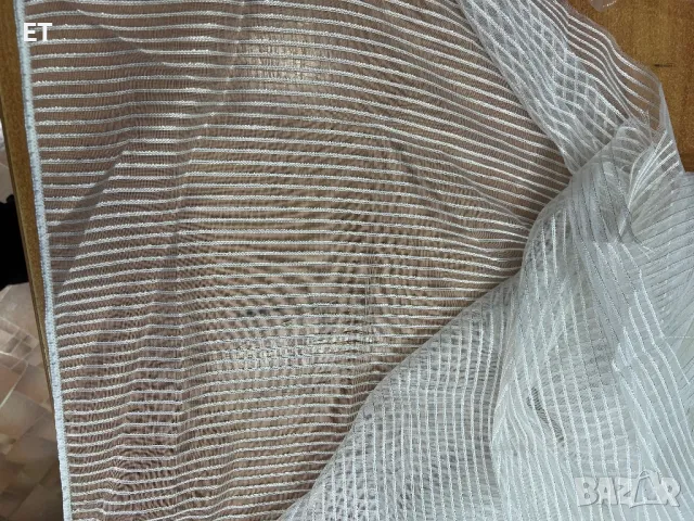 Перде мрежа с ламе,бяло със злато, снимка 3 - Пердета и завеси - 31745415