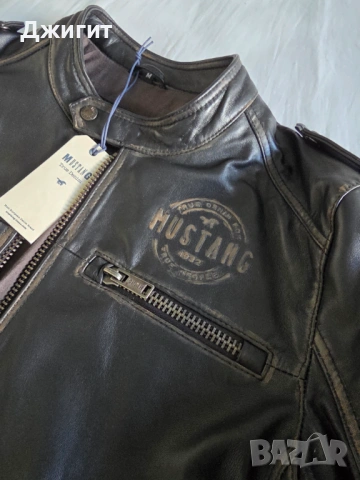 Мъжко кожено яке Mustang Size M чисто ново, снимка 3 - Якета - 54320944