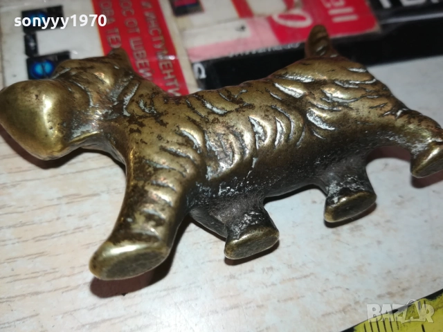 ЗАЯВЕНО-Шотландски териер-КУЧЕ МЕД МЕСИНГ-ВНОС ФРАНЦИЯ 0609251636, снимка 12 - Антикварни и старинни предмети - 51626370