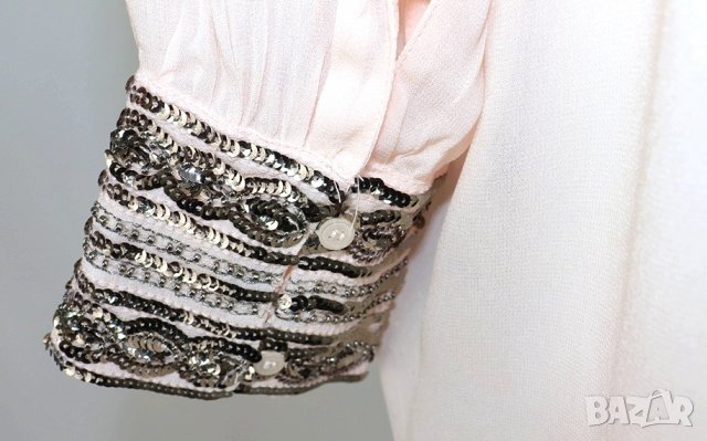 XXXL-XXXXL Next шифонова блуза с украси с етикет, снимка 3 - Блузи с дълъг ръкав и пуловери - 31977289