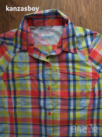 Columbia Multi Plaid Short Sleeve Shirt - страхотна дамска риза КАТО НОВА, снимка 3 - Ризи - 36573169