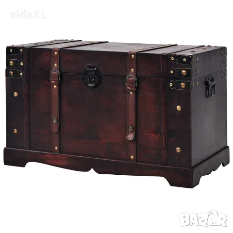 vidaXL Винтидж сандък за съкровища, дърво, 66x38x40 см