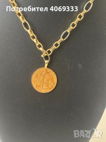 Златен ланец14к с монета висок карат 21.65к, снимка 5 - Колиета, медальони, синджири - 54175629