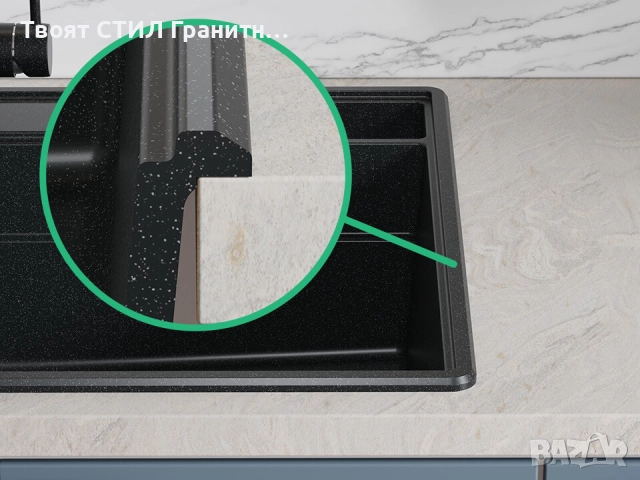 Графит кухненска гранитна мивка Ню Йорк 80 Multispace 780 x 530 мм -22% Ново, снимка 5 - Мивки - 51834713
