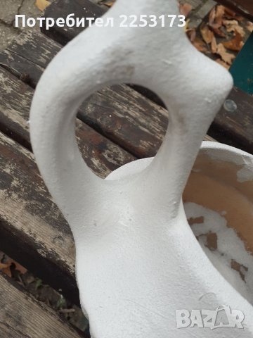 Соц.керамична ваза,боядисана в бяло, снимка 2 - Декорация за дома - 38977201