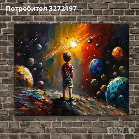 Картина на платно с дървена рамка -Космос,30x40 см., снимка 7 - Картини - 48463859