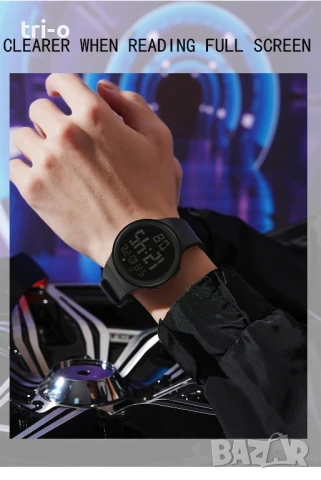 SANDA Моден мъжки електронен часовник с мека TPU каишка, голям LED екран, водоустойчив 2151, снимка 2 - Мъжки - 51383271