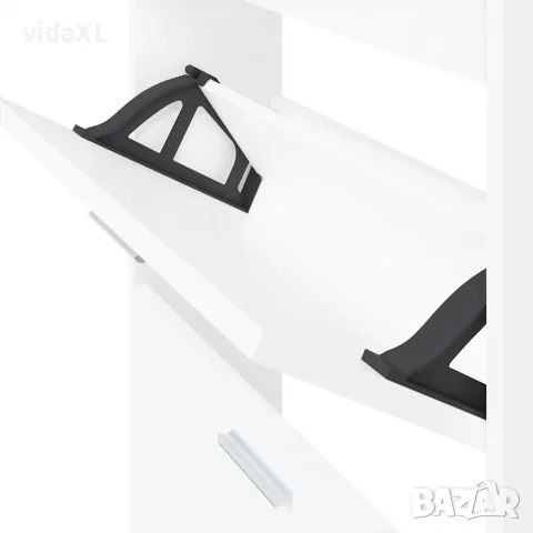 vidaXL Шкаф за обувки, бял, 59x17x81 см, инженерно дърво, снимка 7 - Шкафове - 56147100