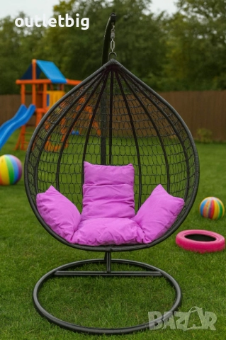 Градинска висяща люлка тип гнездо,яйце–Промоция!, снимка 6 - Градински мебели, декорация  - 52245747