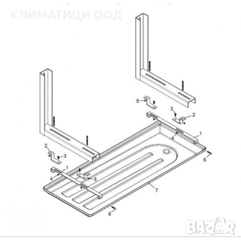 Тава за климатик 320 х 800, комплект с държачи, снимка 2 - Климатици - 42749219