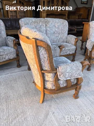 Комплект: 3 кресла + малък диван, снимка 8 - Дивани и мека мебел - 50138866