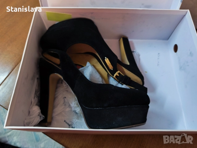 Дамски обувки на висок ток, велур, снимка 6 - Дамски обувки на ток - 52188801