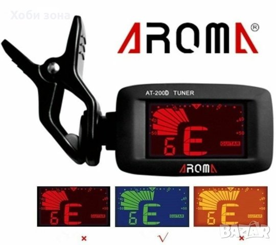 Тунер за китара бас укулеле цигулка