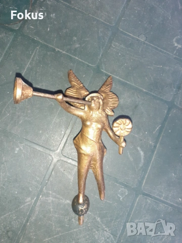 Малка бронзова фигура статуетка за часовник, снимка 8 - Антикварни и старинни предмети - 53279886