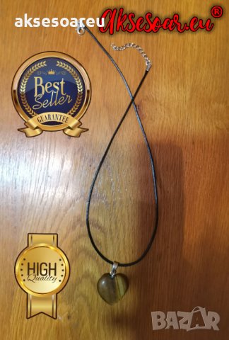 Ново колие каишка медальон с висулка любовно сърце от красив минерал тигрово око модни бижута за под, снимка 10 - Колиета, медальони, синджири - 38354741