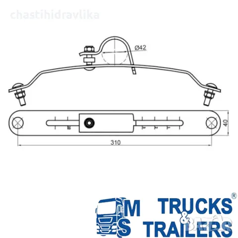 Поцинкована монтажна скоба за калник Ø42 - усилена 60167120, снимка 4 - Части - 48376044