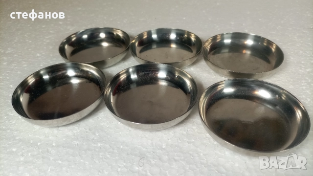 Тасчета алпака от едно време за сладко от столова, 6 бр, Хром Силистра