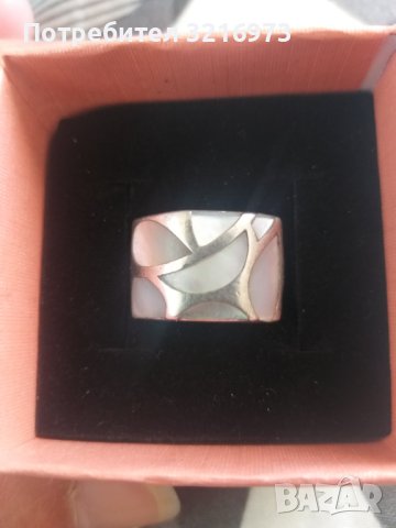 Сребърен комплект с бял седеф, снимка 3 - Бижутерийни комплекти - 40526885