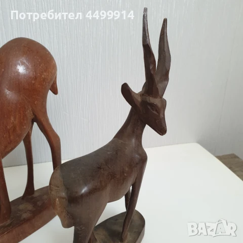Стари дървени фигури на елени, снимка 5 - Колекции - 51238098