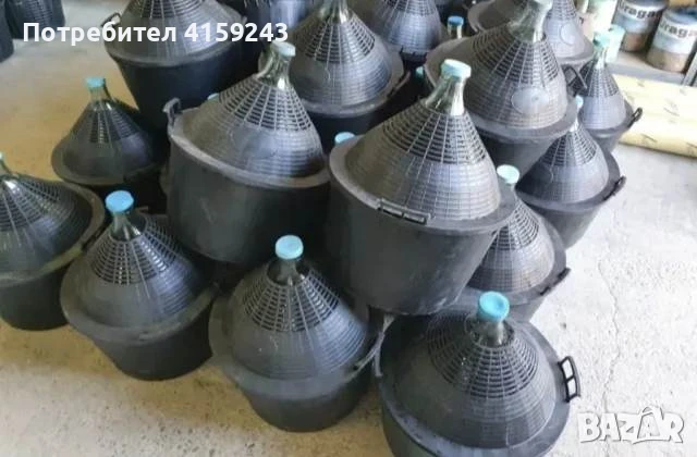 Стъклена дамаджана в кош с дръжки - Различни литражи, снимка 3 - Други стоки за дома - 50750109