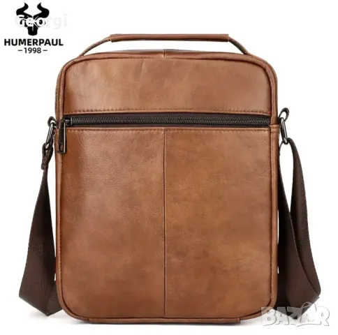Ежедневна, Обемна, Стилна и Практична Мъжка чанта HUMERPAUL*1998/Премиум естествена кожа!, снимка 5 - Чанти - 49279235