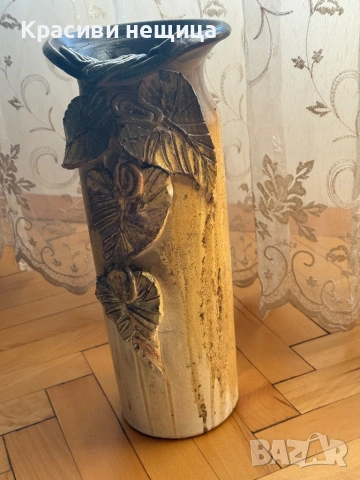 Стара ваза от глинена керамика, снимка 3 - Антикварни и старинни предмети - 53150787