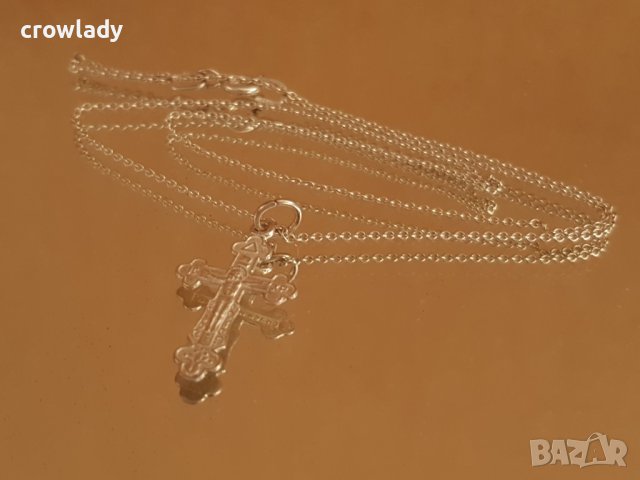 Стилен фин и елегантен СРЕБЪРЕН КРЪСТ СПАСИ И СЪХРАНИ, снимка 5 - Други - 42272177