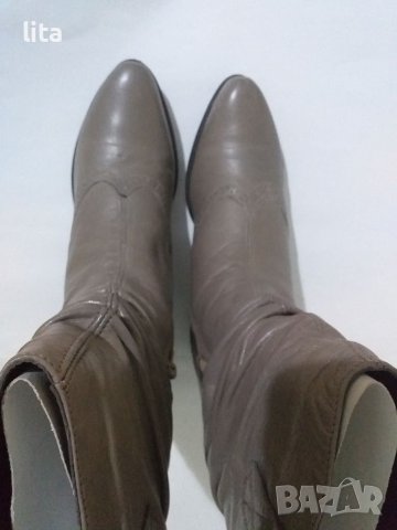 Кожени ботуши GIDO (сиви) Размер 38, снимка 3 - Дамски ботуши - 38718702