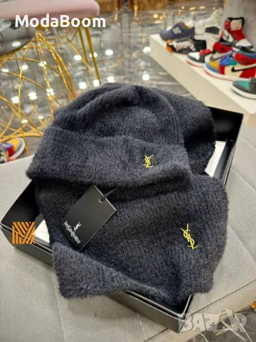 Louis Vuitton дамски комплекти шапка + шал , снимка 4 - Шапки - 48428177