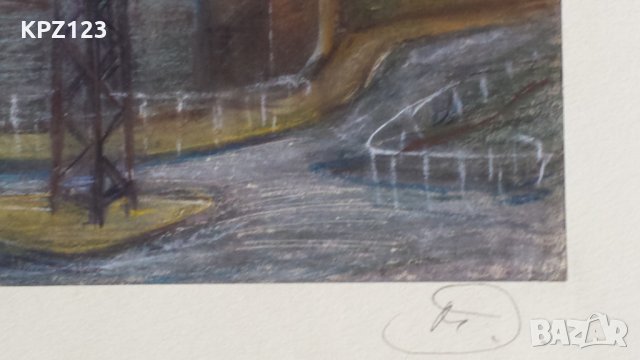 КАРТИНА ГРАДСКИ ПЕЙЗАЖ " ПО БАБА" креда / МАРИЯ МЕЖДУРЕЧКА, снимка 6 - Картини - 29109801