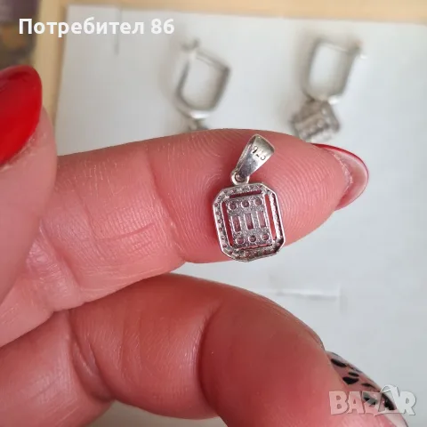Нов елегантен сребърен комплект , снимка 6 - Бижутерийни комплекти - 56473949