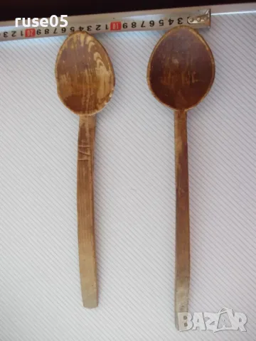 Лот от 2 бр. лъжици дървени стари, снимка 3 - Колекции - 50132117