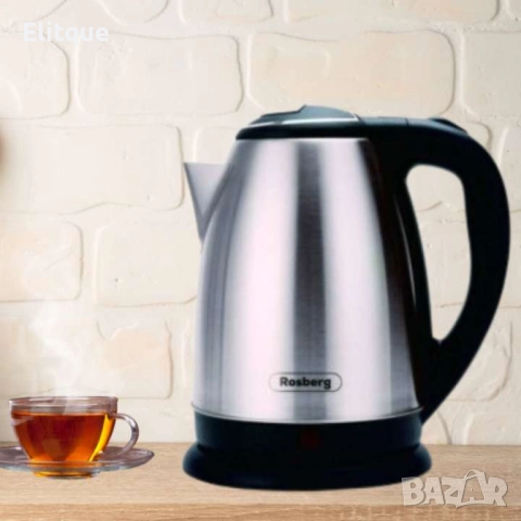 Електрическа кана, 1800W, 1.8л., Корпус  неръжд. стомана, S/S, Инокс/Черен, Червен металик, снимка 6 - Кани - 52786928