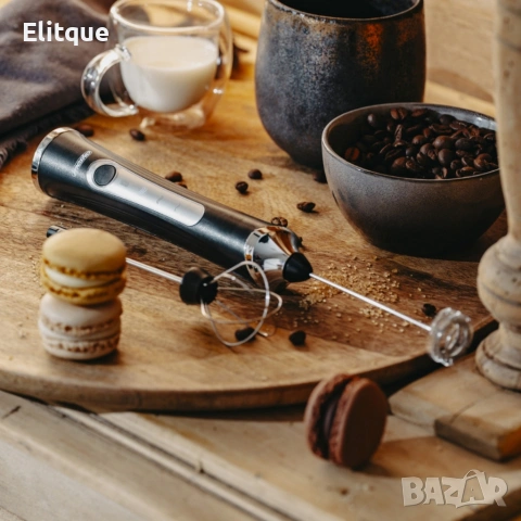 Акумулаторен разпенител за мляко и миксер 2 в 1 – мощен, безжичен, 3 скорости