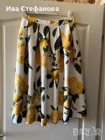 Нова разкошна елегантна пола свеж лимонен принт лимон лимони , снимка 3 - Поли - 50149881