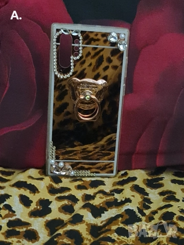 Луксозни ,уникални кожени и огледални кейсове с камъни за Самсунг Ноте 10 Samsung Note 10, снимка 4 - Калъфи, кейсове - 52899862